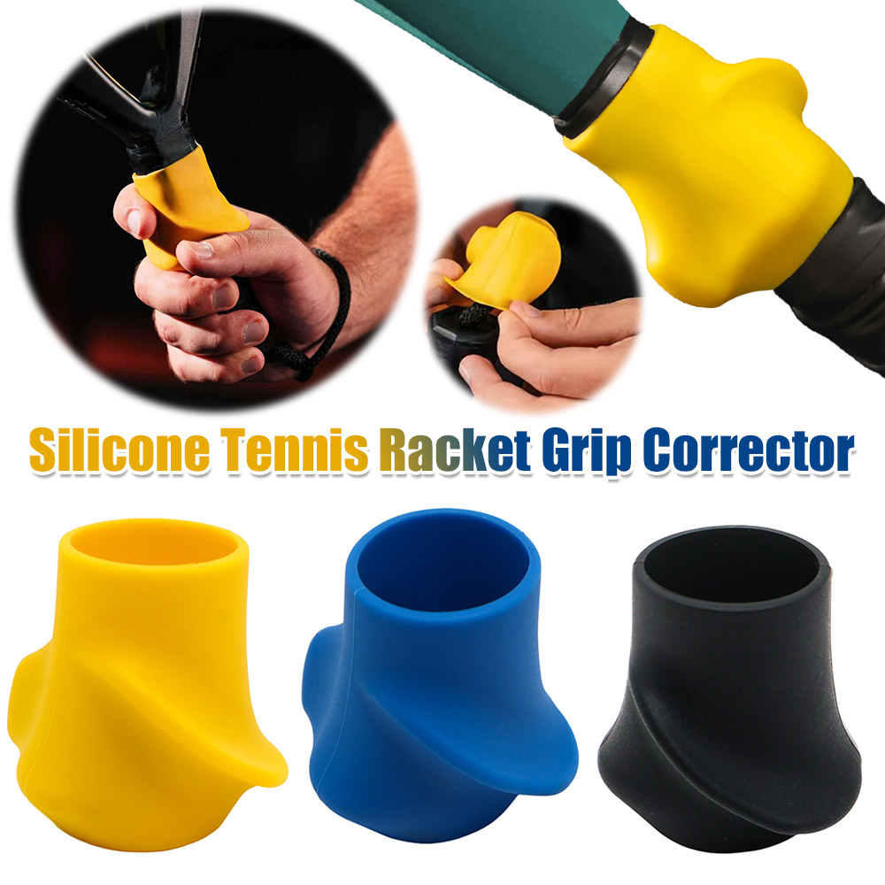 Badminton Rebound Trainer - ที่จับไม้เทนนิสซิลิโคนแบบใช้ซ้ำได้ สำหรับฝึกซ้อมวงสวิงไม้พิกเคิลบอล ป้องกันการลื่น สำหรับแบดมินตัน แพเดิล และการฝึกพิกเคิลบอล