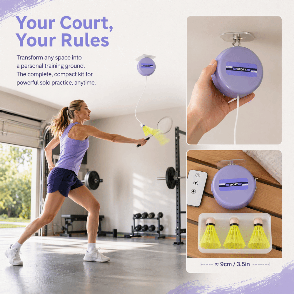 ชุดฝึกแบดมินตันแบบติดเพดาน 8 ช - Badminton Rebound Trainer บทวิจารณ์และราคา